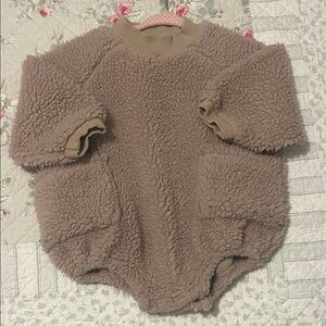 Cozy Brown Fleece Kids One Piece